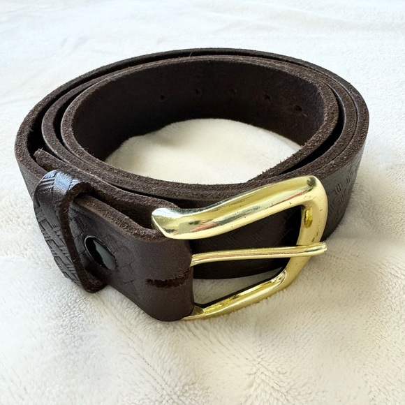 Amish Handcrafted Western Embossed Basket Weave Leather Belt Made in USA Sz 36 - Picture 4 of 10